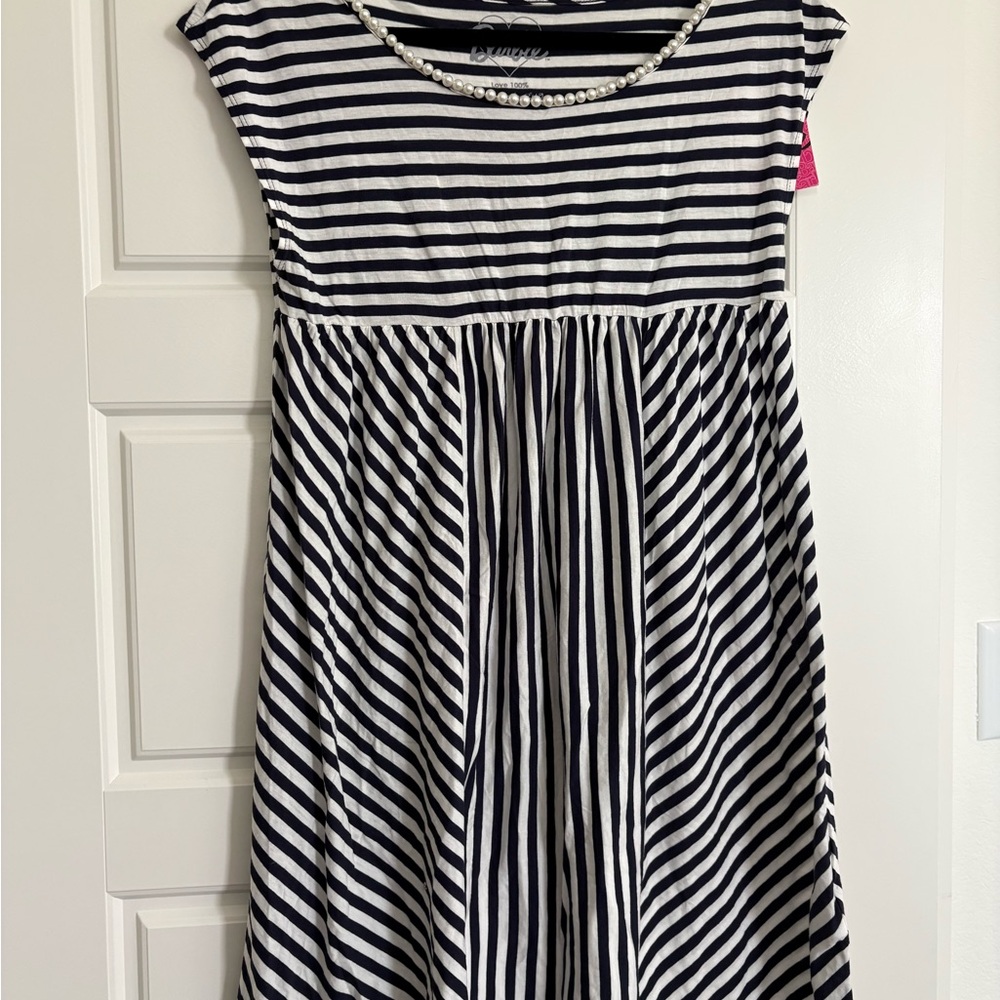 Barbie Navy and White Striped Tunic with Pearls from Japan